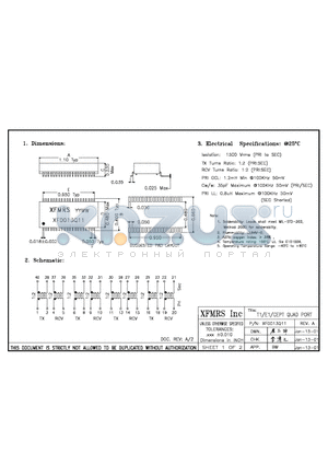 XF0013Q11 datasheet - T1/E1/CEPT QUAD PORT