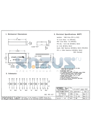 XF0013Q11 datasheet - UNLESS OTHERWISE SPECIFIED TOLERANCES -0.010 DIMENSIONS IN INCH