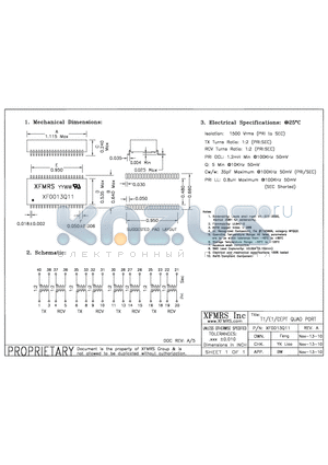 XF0013Q11_10 datasheet - T1/E1/CEPT QUAD PORT