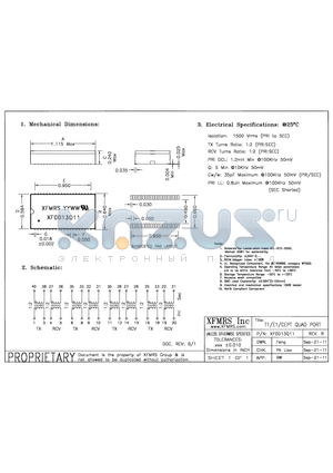 XF0013Q11_11 datasheet - UNLESS OTHERWISE SPECIFIED TOLERANCES -0.010 DIMENSIONS IN INCH