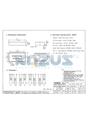 XF0013Q17 datasheet - UNLESS OTHERWISE SPECIFIED TOLERANCES -0.010 DIMENSIONS IN INCH