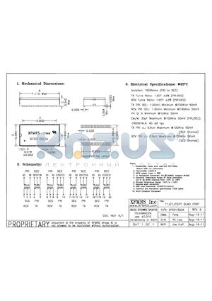 XF0013Q3A_1108 datasheet - UNLESS OTHERWISE SPECIFIED TOLERANCES -0.010 DIMENSIONS IN INCH