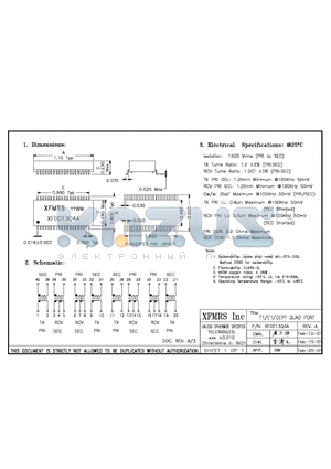 XF0013Q4A datasheet - T1/E1/CEPT QUAD PORT