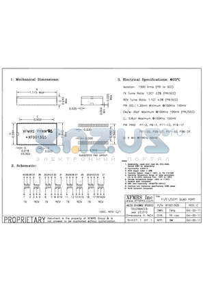 XF0013Q5 datasheet - UNLESS OTHERWISE SPECIFIED TOLERANCES -0.010 DIMENSIONS IN INCH