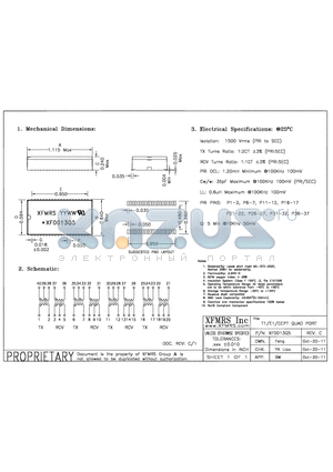 XF0013Q5_11 datasheet - UNLESS OTHERWISE SPECIFIED TOLERANCES -0.010 DIMENSIONS IN INCH