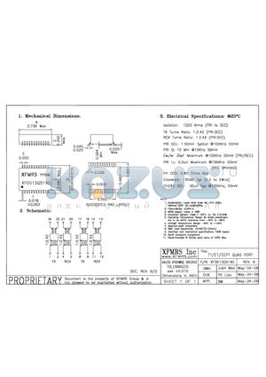 XF0013QS19C datasheet - T1/E1/CEPT QUAD PORT