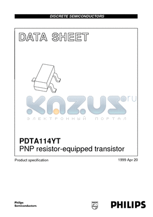 PDTA114YT datasheet - PNP resistor-equipped transistor