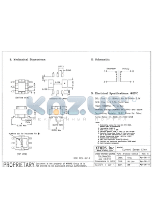 XF0023-EE5CS datasheet - Current Sense Xfmr