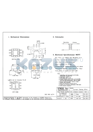 XF0023-EE5CS datasheet - UNLESS OTHERWISE SPECIFIED TOLERANCES -0.010 DIMENSIONS IN INCH