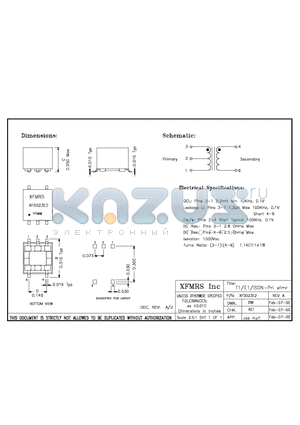 XF0023E2 datasheet - T1/E1/ISDN-PRI