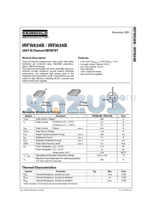 IRFI634B datasheet - 250V N-Channel MOSFET