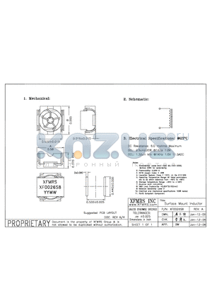 XF0026S8 datasheet - Surface Mount Inductor