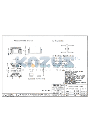 XF0033-CMC2 datasheet - Common Mode Choke