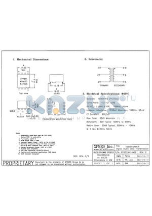 XF0033AT-00S_11 datasheet - UNLESS OTHERWISE SPECIFIED TOLERANCES -0.010 DIMENSIONS IN INCH