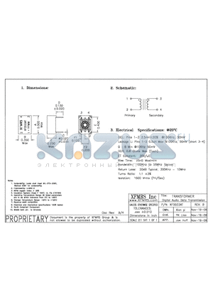 XF0033AT_09 datasheet - TRANSFORMER