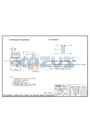 XF0043-AD5 datasheet - COMMON MODE CHOKE