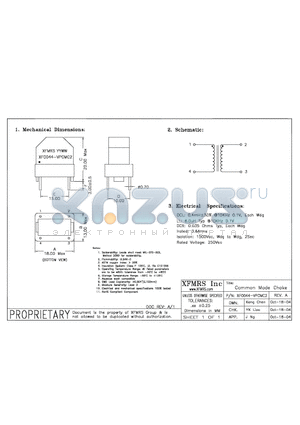 XF0044-VPCMC2 datasheet - Common Mode Choke