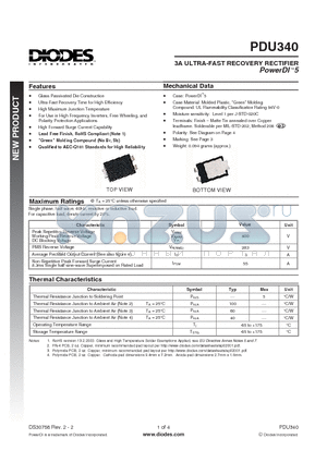 PDU340-13 datasheet - 3A ULTRA-FAST RECOVERY RECTIFIER