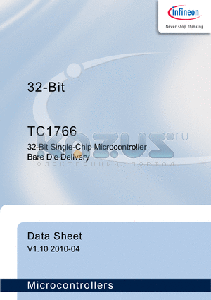 TC1766 datasheet - 32-Bit Single-Chip Microcontroller Bare Die Delivery