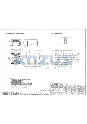 XF0103-CMC1_11 datasheet - UNLESS OTHERWISE SPECIFIED TOLERANCES -0.010 DIMENSIONS IN INCH