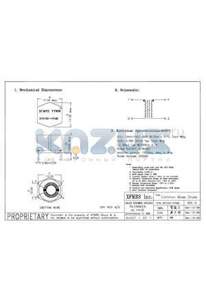 XF0103-HPCMC datasheet - Common Mode CHoke