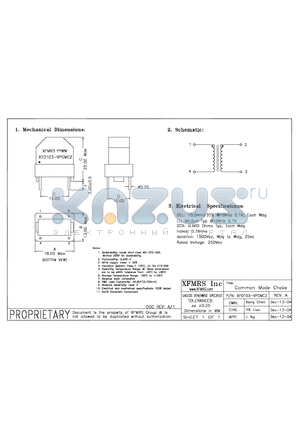 XF0103-VPCMC2 datasheet - Common Mode Choke