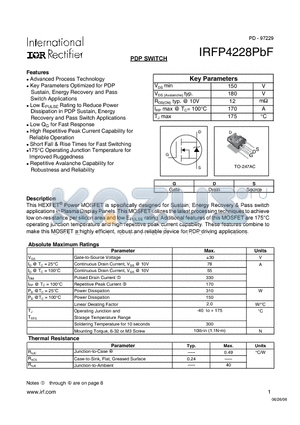 IRFP4228PBF datasheet - pop switch