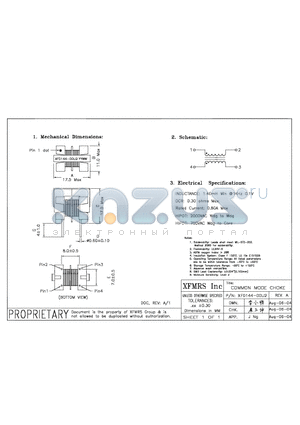 XF0144-00U2 datasheet - COMMON MODE CHOKE