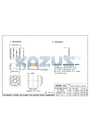 XF0176S11 datasheet - Surface Mount Inductor