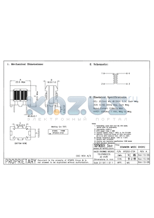 XF0203-ET24 datasheet - COMMON MODE CHOKE