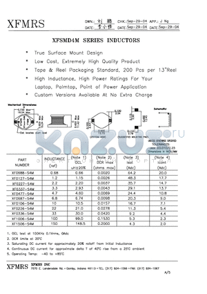 XF0226-S4M datasheet - INDUCTORS