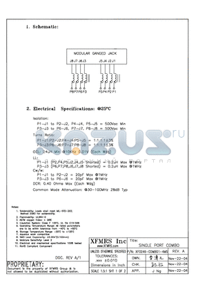 XF0246-C1-4MS datasheet - SINGLE PORT COMBO