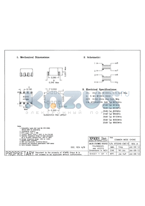 XF0246-CMC10 datasheet - UNLESS OTHERWISE SPECIFIED TOLERANCES -0.010 DIMENSIONS IN INCH