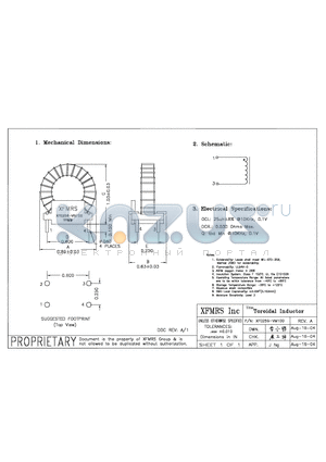 XF0256-VM100 datasheet - Toroidal Inductor