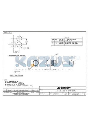 XF0270P datasheet - L16 PL R10 K GRN GRN