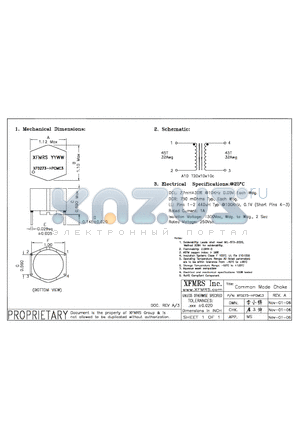 XF0273-HPCMC3 datasheet - Common Mode Choke