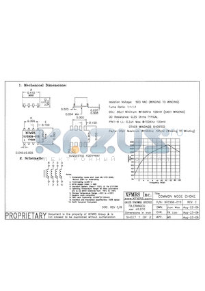 XF0306-01S datasheet - COMMON MODE CHOKE