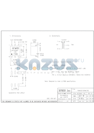 XF03561-2S datasheet - TRANSFORMERS