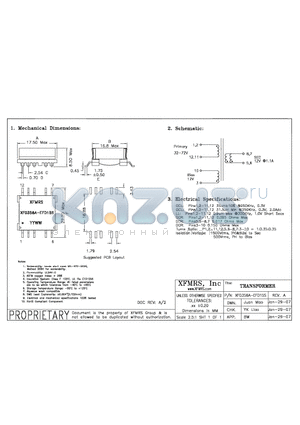 XF0356A-EFD15S datasheet - TRANSFORMER