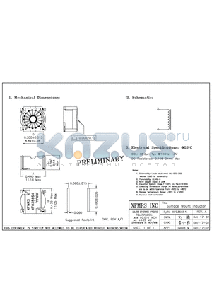 XF0356S4 datasheet - Surface Mount Inductor