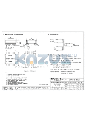 XF0376-EFD15S_12 datasheet - UNLESS OTHERWISE SPECIFIED TOLERANCES -0.010 DIMENSIONS IN INCH