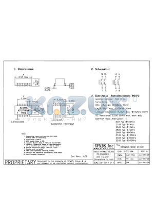 XF0376BA datasheet - COMMON MODE CHOKE