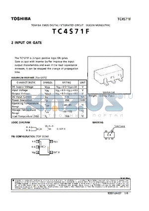 TC4S71F datasheet - 2 INPUT OR GATE