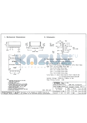 XF0426B-EFD20S datasheet - 30W POE Transformer