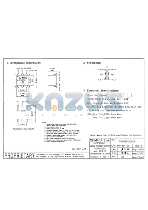 XF04561-2S datasheet - TRANSFORMER