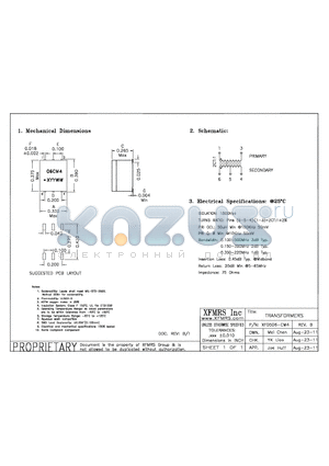 XF0506-CM4_11 datasheet - UNLESS OTHERWISE SPECIFIED TOLERANCES -0.010 DIMENSIONS IN INCH