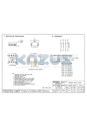 XF0506-CMC12 datasheet - COMMON MODE CHOKE