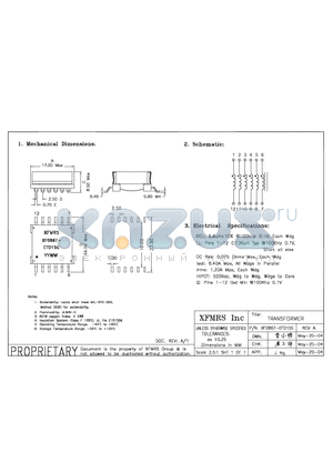 XF0867-EFD15S datasheet - TRANSFORMER