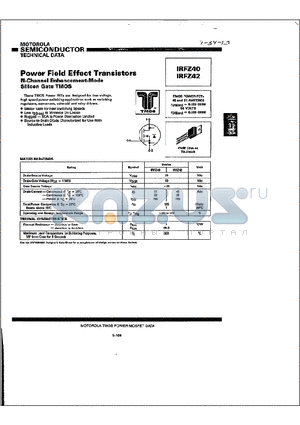 IRFZ40 datasheet - Power Field Effect Transistors