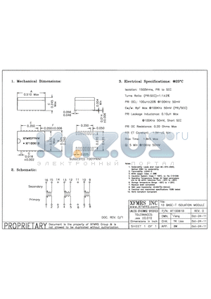 XF10061B datasheet - UNLESS OTHERWISE SPECIFIED TOLERANCES -0.010 DIMENSIONS IN INCH